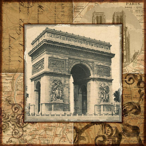 Paris Arch White Modern Wood Framed Art Print by Studio Voltaire