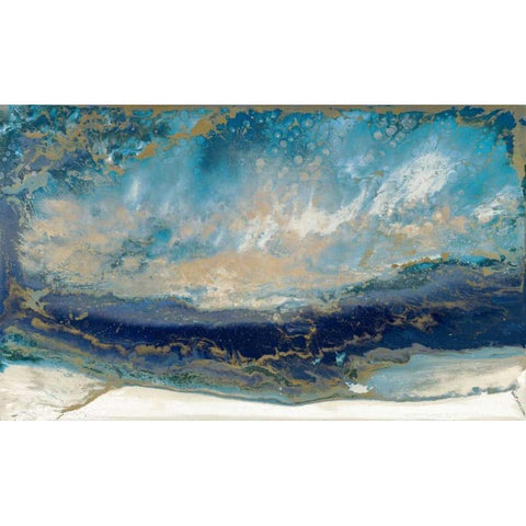 Midnight Meditation Black Modern Wood Framed Art Print with Double Matting by Bering, Blakely