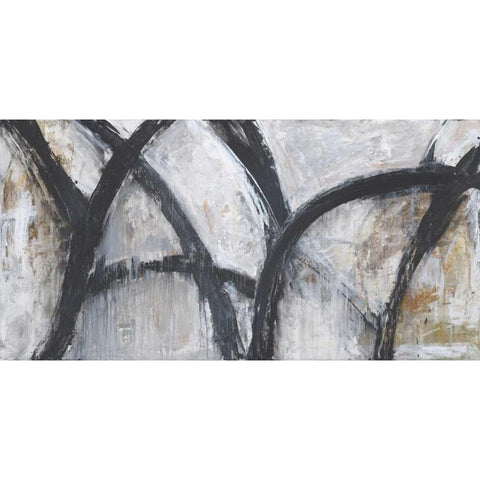 ABSTRACT STROKES Black Modern Wood Framed Art Print by Hutton