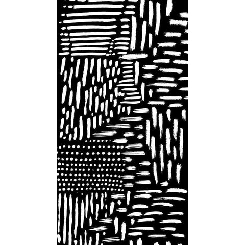 Black and White Marking 2 Gold Ornate Wood Framed Art Print with Double Matting by Hutton