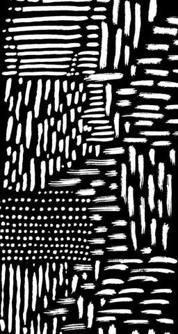 Black and White Marking 2 Black Ornate Wood Framed Art Print with Double Matting by Hutton