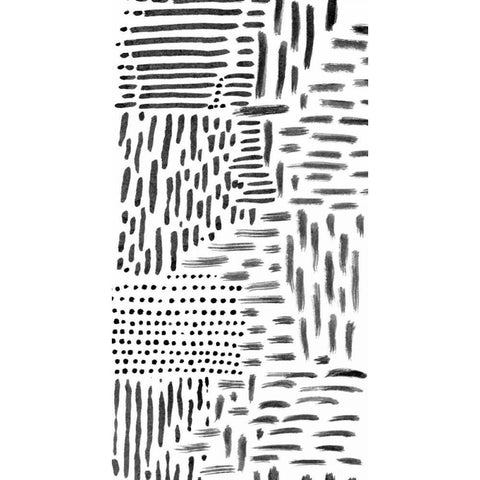 Black and White Marking 1 Black Modern Wood Framed Art Print by Hutton