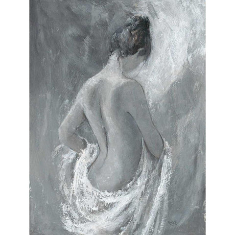 Draped Figure 1 Gold Ornate Wood Framed Art Print with Double Matting by Wallis, Karen