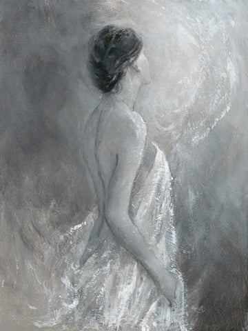 Figurative Pose 1 White Modern Wood Framed Art Print with Double Matting by Wallis, Karen