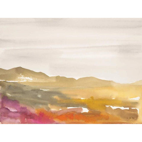 Hillside View Black Modern Wood Framed Art Print with Double Matting by Swartz, Megan