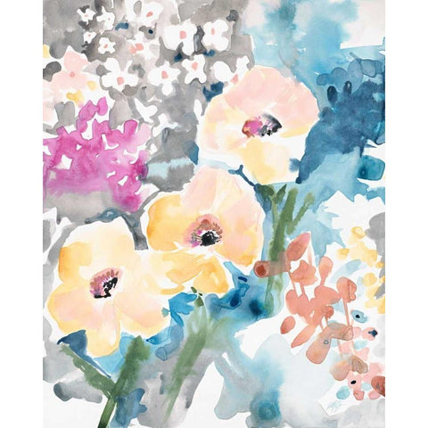 Bright Bouquet 2 Black Modern Wood Framed Art Print by Swartz, Megan