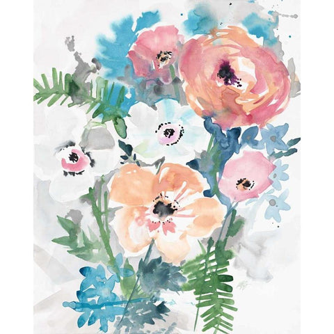 Bright Bouquet 3 White Modern Wood Framed Art Print by Swartz, Megan