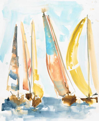 Ocean Mist White Modern Wood Framed Art Print with Double Matting by Swartz, Megan