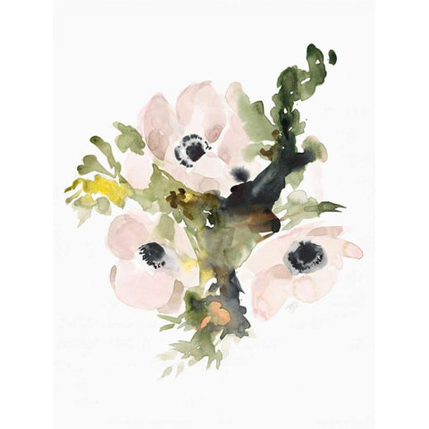 Winter Bouquet 1 Black Modern Wood Framed Art Print with Double Matting by Swartz, Megan