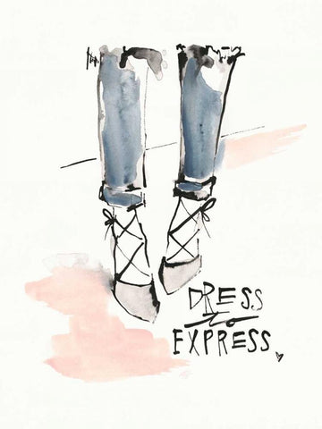 Dress to express White Modern Wood Framed Art Print with Double Matting by Swartz, Megan