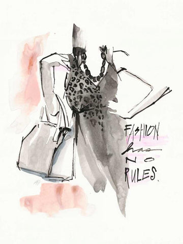 No rules White Modern Wood Framed Art Print with Double Matting by Swartz, Megan