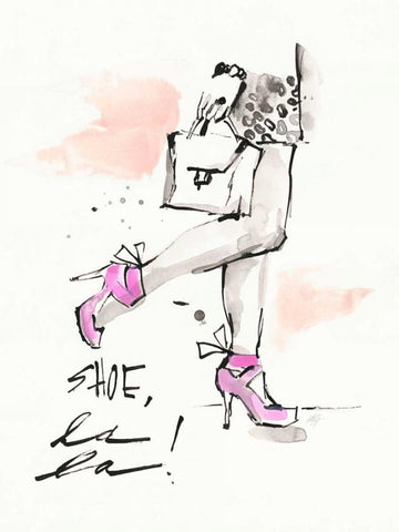 Shoes la la Black Ornate Wood Framed Art Print with Double Matting by Swartz, Megan