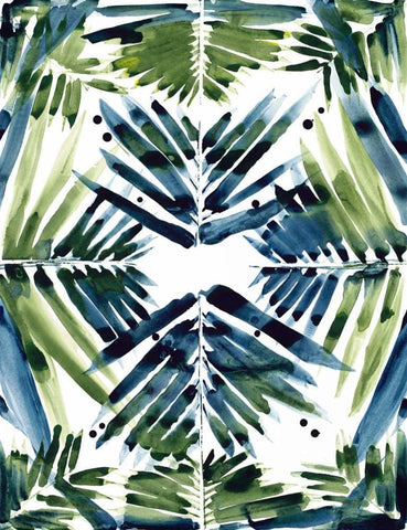 Tropical reflection Black Ornate Wood Framed Art Print with Double Matting by Swartz, Megan