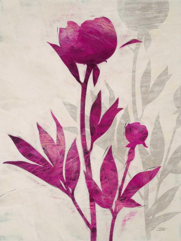 First Peony 2 Black Ornate Wood Framed Art Print with Double Matting by IVO