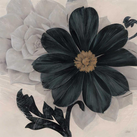 Blossom and Succulent Black White Modern Wood Framed Art Print with Double Matting by Stoyanov, Ivo