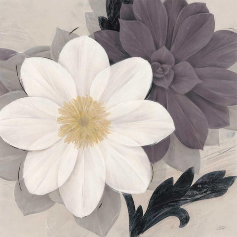 Blossom and Succulent White Black Ornate Wood Framed Art Print with Double Matting by Stoyanov, Ivo