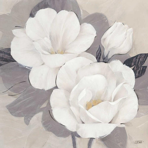Unfolding Blossoms Detail 1 White Modern Wood Framed Art Print with Double Matting by Stoyanov, Ivo