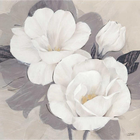 Unfolding Blossoms Detail 1 Black Modern Wood Framed Art Print by Stoyanov, Ivo
