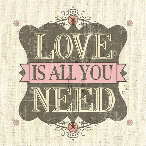 Burlap Love Black Ornate Wood Framed Art Print with Double Matting by Trishpix