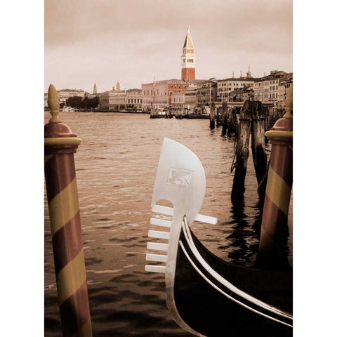 Grand Canal Gondola Black Modern Wood Framed Art Print with Double Matting by Greenwood, Michael