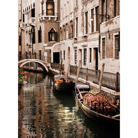 Venice Romance Black Modern Wood Framed Art Print with Double Matting by Greenwood, Michael