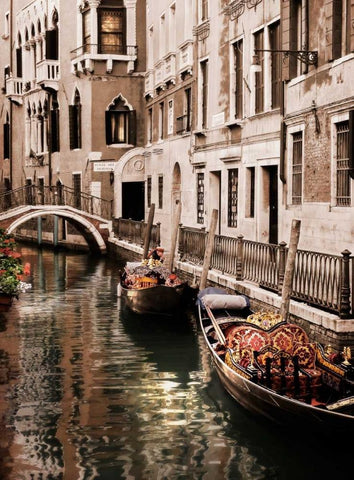 Venice Romance White Modern Wood Framed Art Print with Double Matting by Greenwood, Michael
