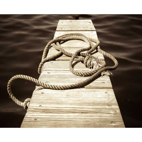 At The Dock Black Modern Wood Framed Art Print with Double Matting by Semenza, Marlana