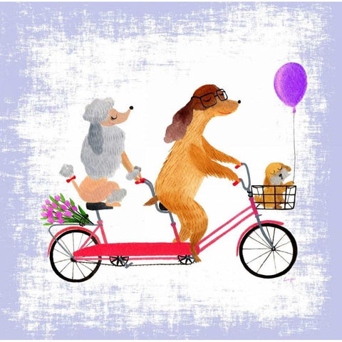 Barks and Bikes Black Modern Wood Framed Art Print with Double Matting by Lings Workshop