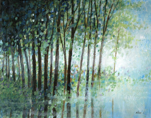 Morning Light White Modern Wood Framed Art Print with Double Matting by Kroeker, Wendy