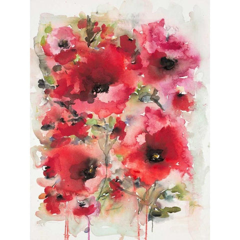Transcendent Poppies White Modern Wood Framed Art Print by Johannesson, Karin