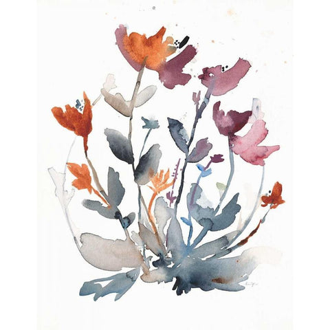 August Garden White Modern Wood Framed Art Print by Johannesson, Karin