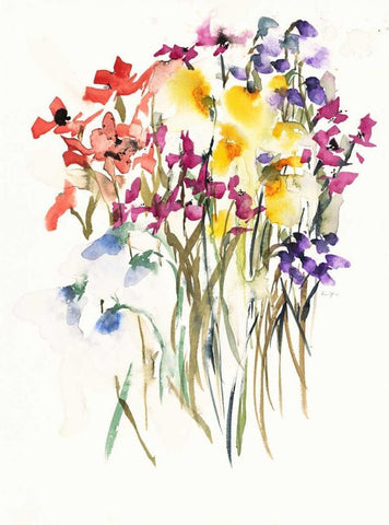 Garden Soiree 2 Black Ornate Wood Framed Art Print with Double Matting by Johannesson, Karin