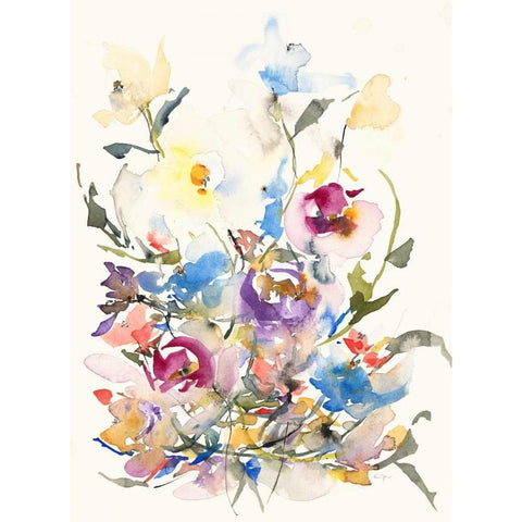 Blissful Garden Gold Ornate Wood Framed Art Print with Double Matting by Johannesson, Karin