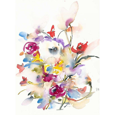 Cheerful Garden White Modern Wood Framed Art Print by Johannesson, Karin