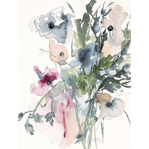 Simplicity Bouquet Black Modern Wood Framed Art Print by Johannesson, Karin