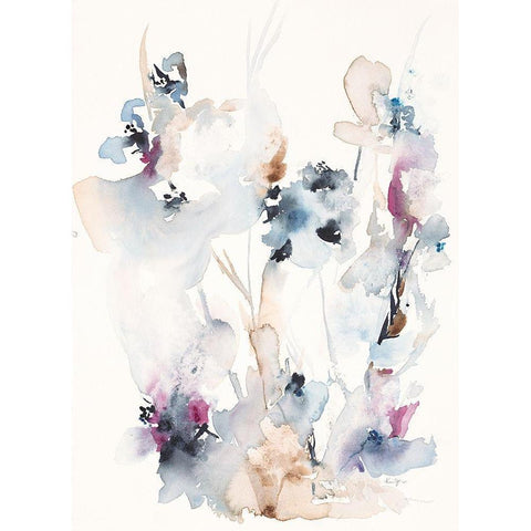 Simplicity Floral Black Modern Wood Framed Art Print by Johannesson, Karin