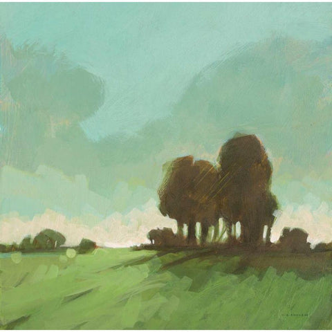 Knoll View 1 Square Black Modern Wood Framed Art Print by Edwards, DB