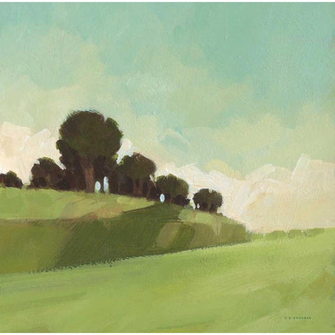 Knoll View 2 Square White Modern Wood Framed Art Print by Edwards, DB