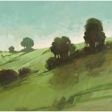 Knoll View 3 Square Black Modern Wood Framed Art Print by Edwards, DB