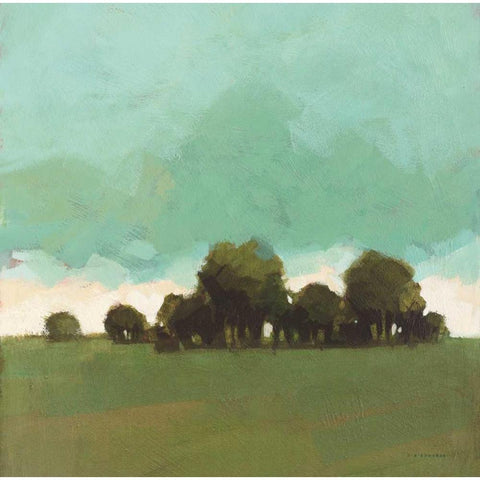 Knoll View 4 Square White Modern Wood Framed Art Print by Edwards, DB