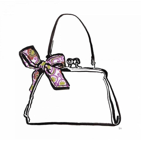 Vintage Designer Purse White Modern Wood Framed Art Print by Sunflowerman