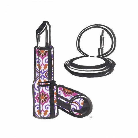 Vintage Glamour Girl Black Modern Wood Framed Art Print with Double Matting by Sunflowerman