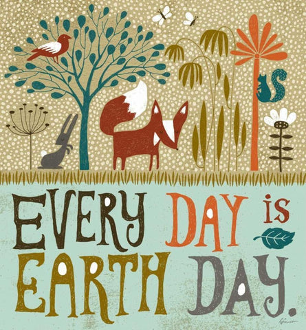 Earth Day Black Ornate Wood Framed Art Print with Double Matting by Faust, Richard