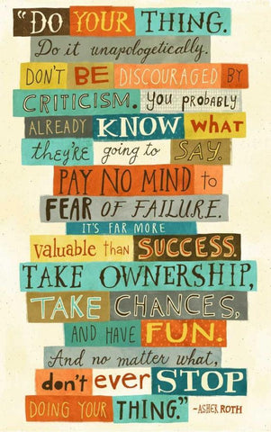 Do Your Thing White Modern Wood Framed Art Print with Double Matting by Faust, Richard