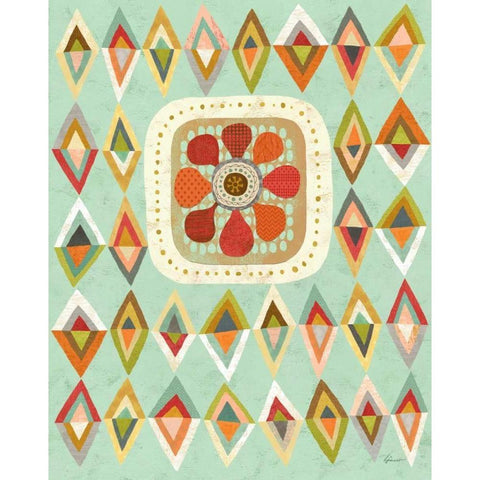 Floral Retro 3 Black Modern Wood Framed Art Print with Double Matting by Faust, Richard