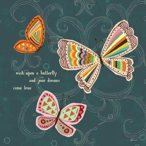 Ragtag Butterfly 4 White Modern Wood Framed Art Print with Double Matting by Faust, Richard