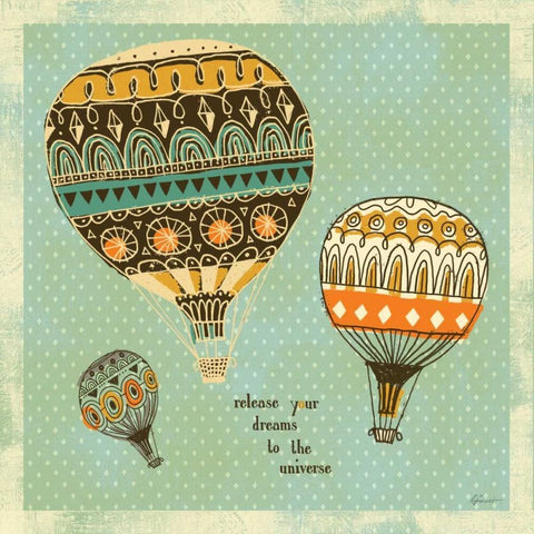 Dream Balloon 2 Black Ornate Wood Framed Art Print with Double Matting by Faust, Richard