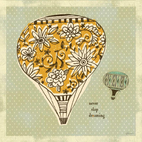 Dream Balloon 3 Black Modern Wood Framed Art Print by Faust, Richard