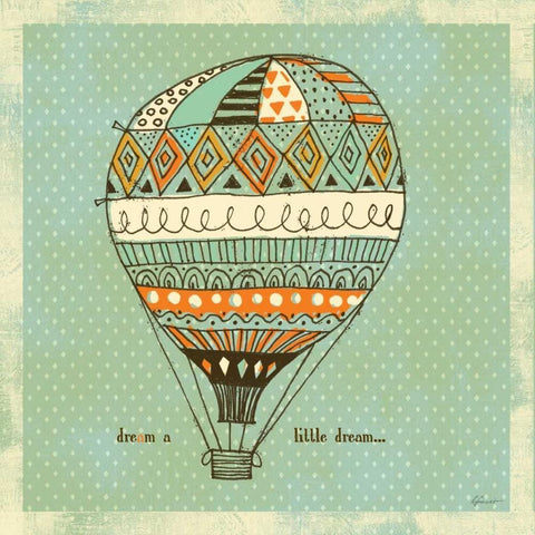 Dream Balloon 4 White Modern Wood Framed Art Print with Double Matting by Faust, Richard