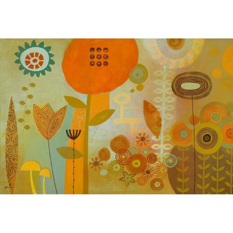 Groovy Bloom White Modern Wood Framed Art Print by Faust, Richard